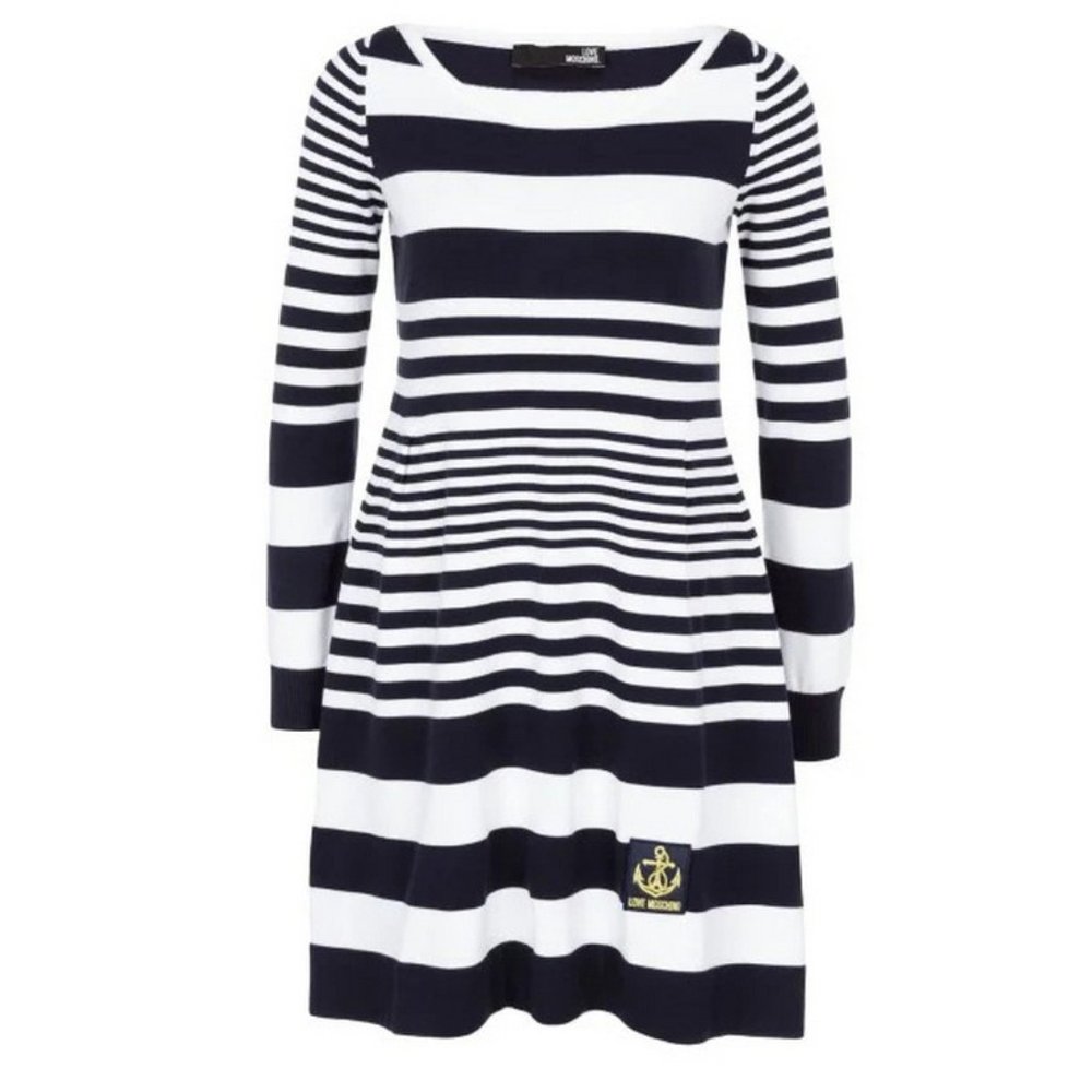 LOVE MOSCHINO Nautical striped knit Dress